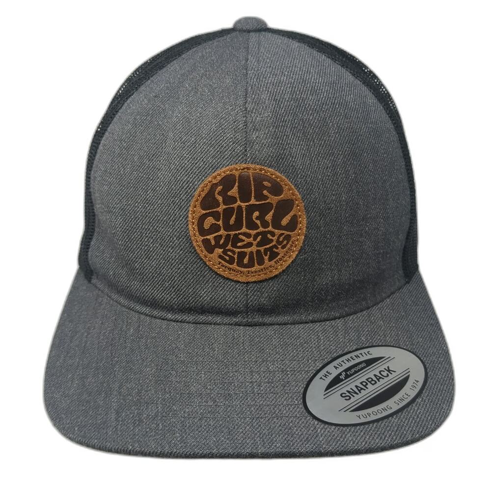 Rip Curl Trucker Hat Gray One Size Mesh Back Snapback Logo Patch High Profile